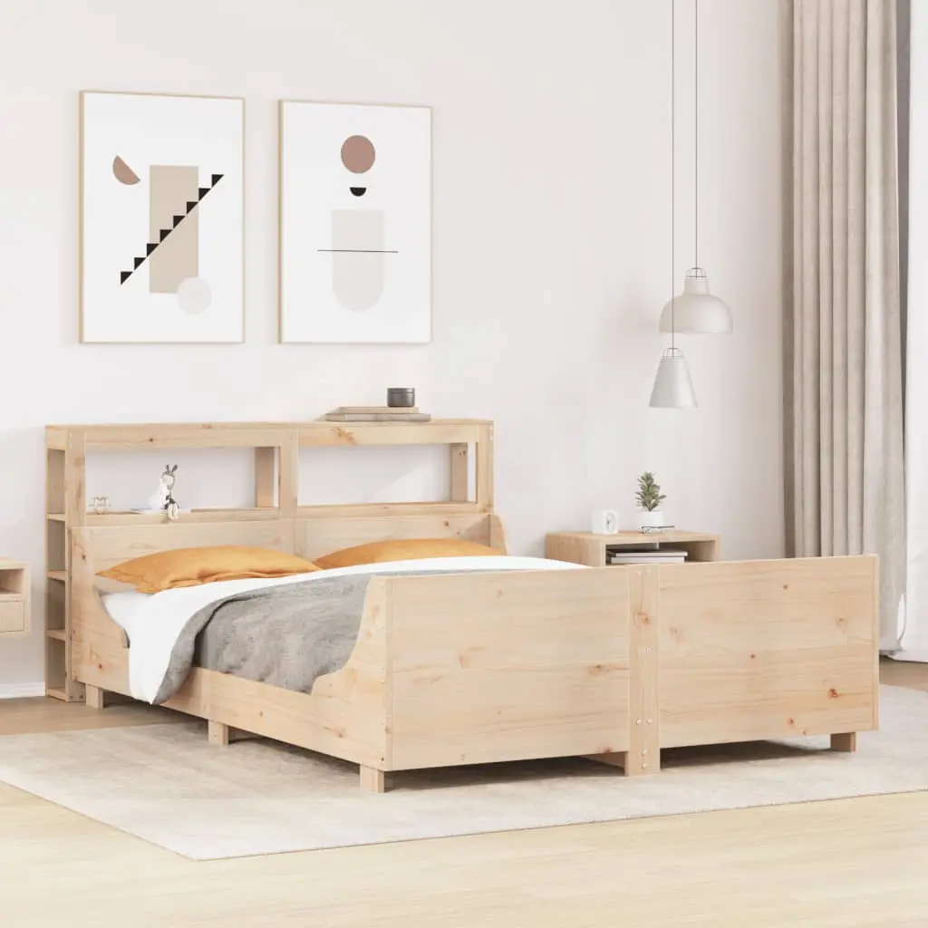 Letto senza Materasso 135x190 cm in Legno Massello di Pino