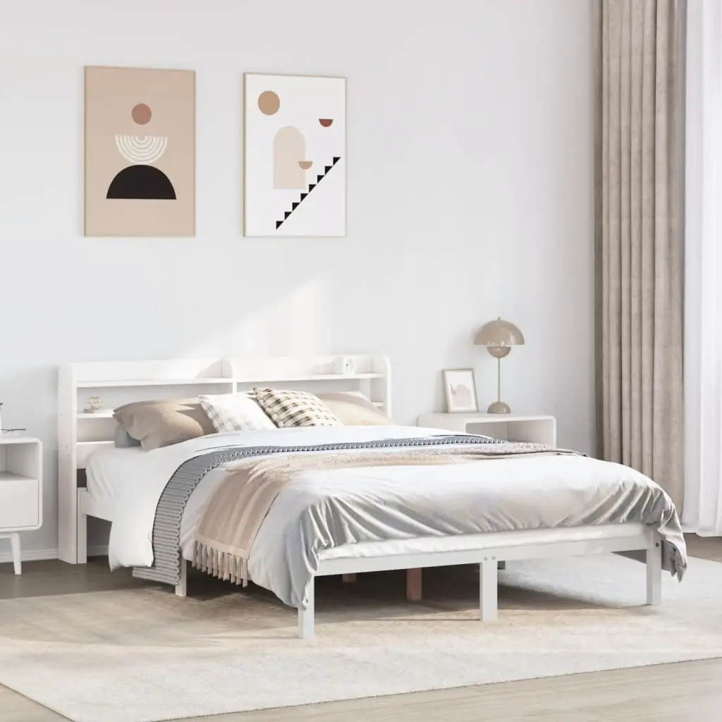 Letto senza Materasso Bianco 120x200 cm Legno Massello di Pino