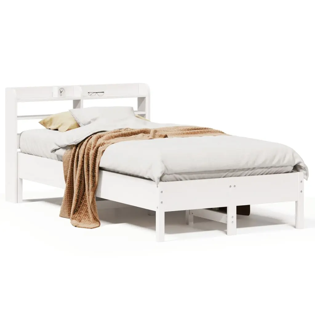 Letto senza Materasso Bianco 90x200 cm Legno Massello di Pino