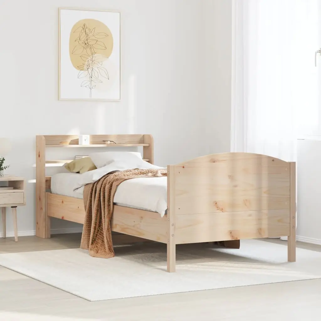 Letto senza Materasso 90x190 cm in Legno Massello di Pino