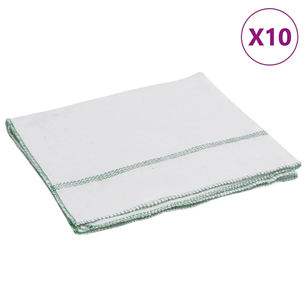 Panni per Pavimento 10 pz Righe Bianche e Verdi 50x60 cm