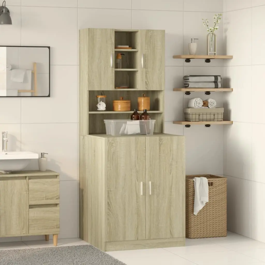 Mobili Lavatrice 2pz Rovere Sonoma in Legno Multistrato