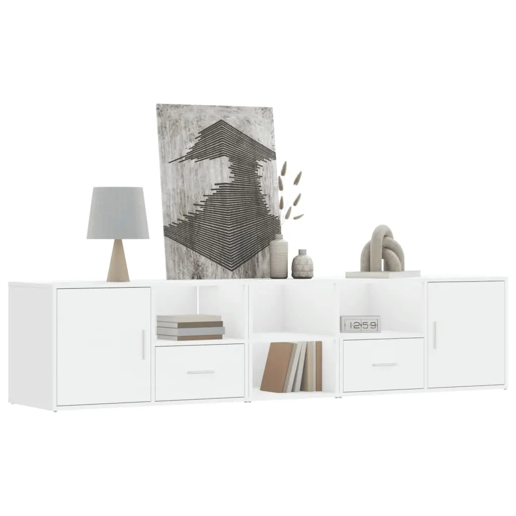 Mobile Angolare Bianco 200x40x45 cm in Truciolato