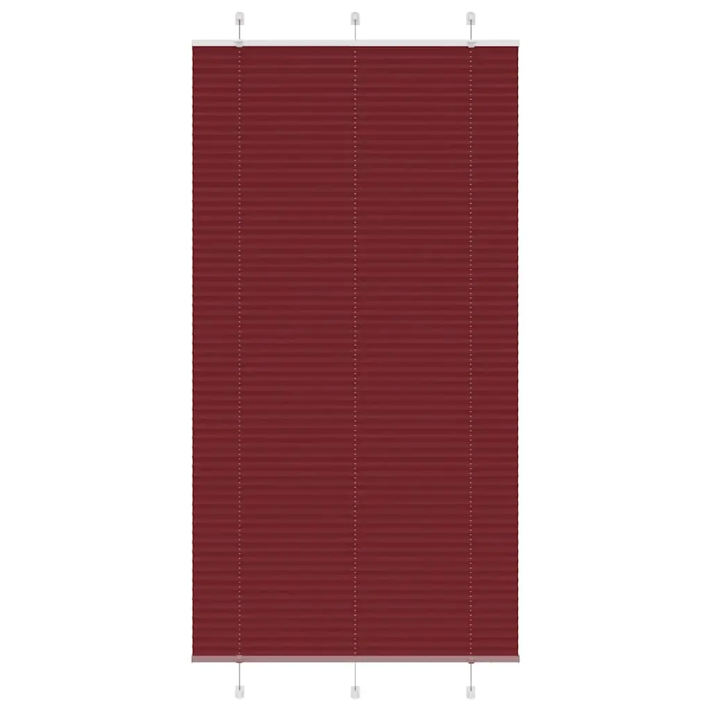 Tenda Plissettata Rosso Bordeaux 105x200 cm Larghezza Tessuto