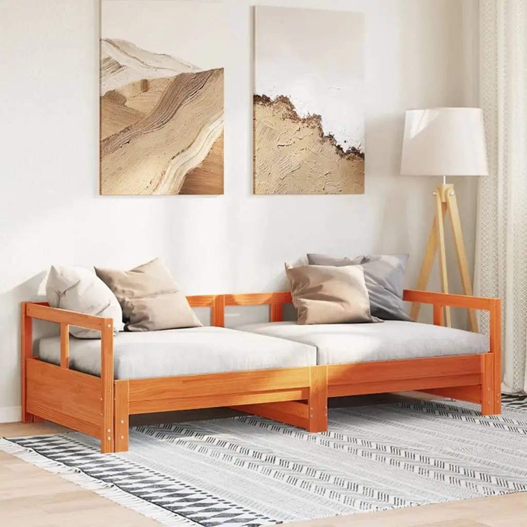 Dormeuse senza Materasso Marrone Cera 80x200 cm Legno di Pino