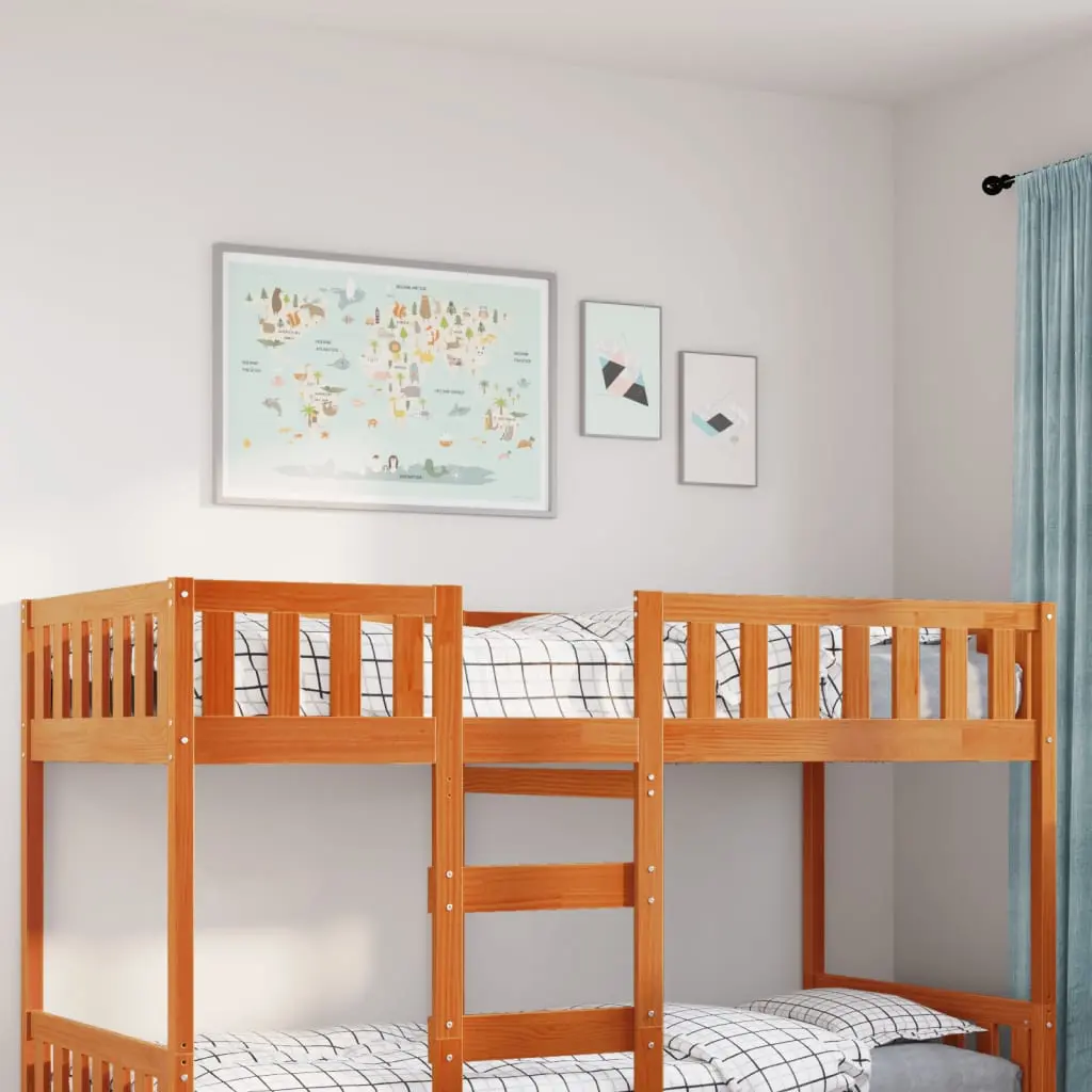 Letto Bambini senza Materasso Marrone Cera 80x200 cm Legno Pino