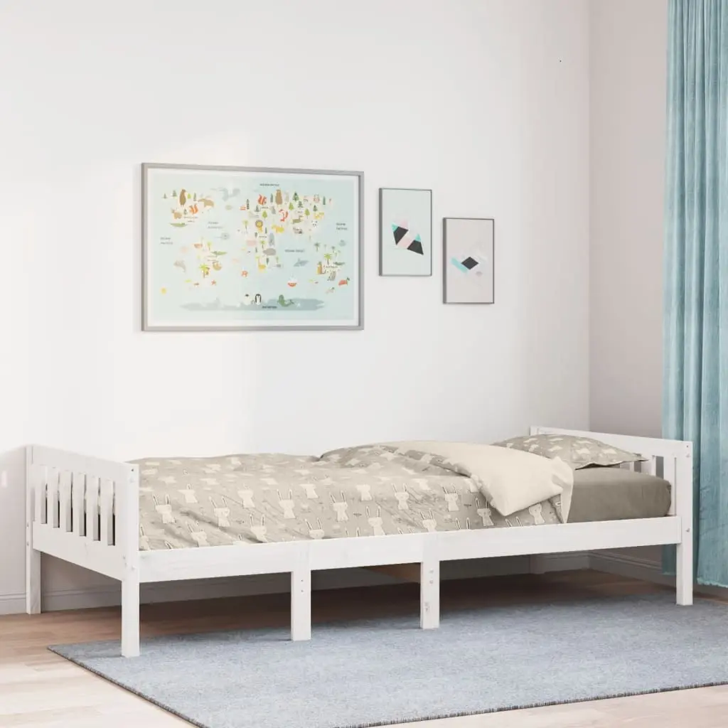 Letto per Bambini senza Materasso Bianco 75x190cm Massello Pino