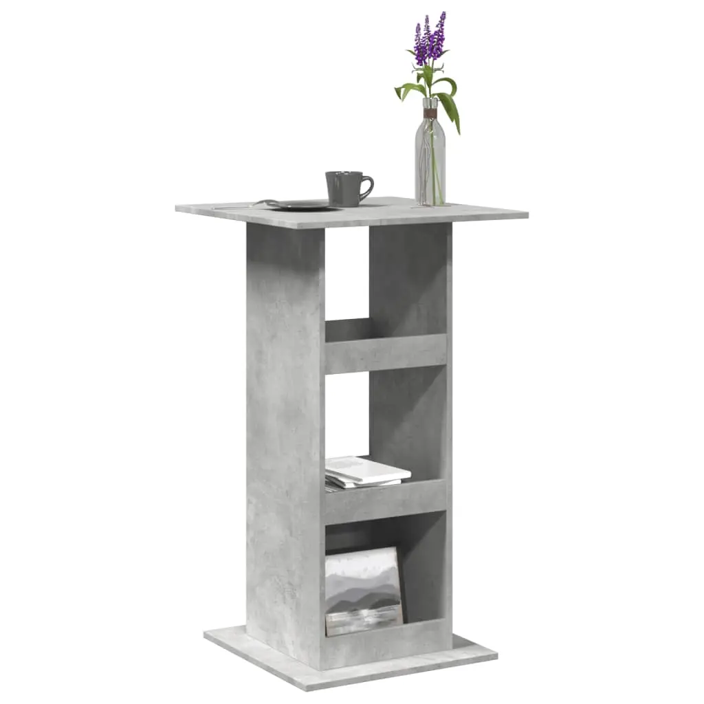 Tavolo Bar Portaoggetti Grigio Cemento 60x60x102 cm Multistrato