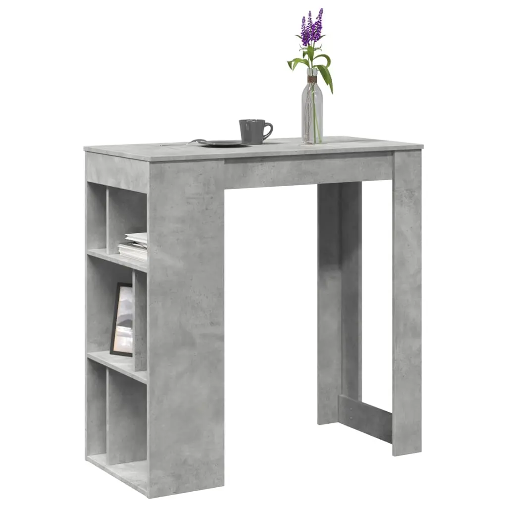 Tavolo Bar con Rastrelliera Grigio 102x50x103,5 cm Multistrato