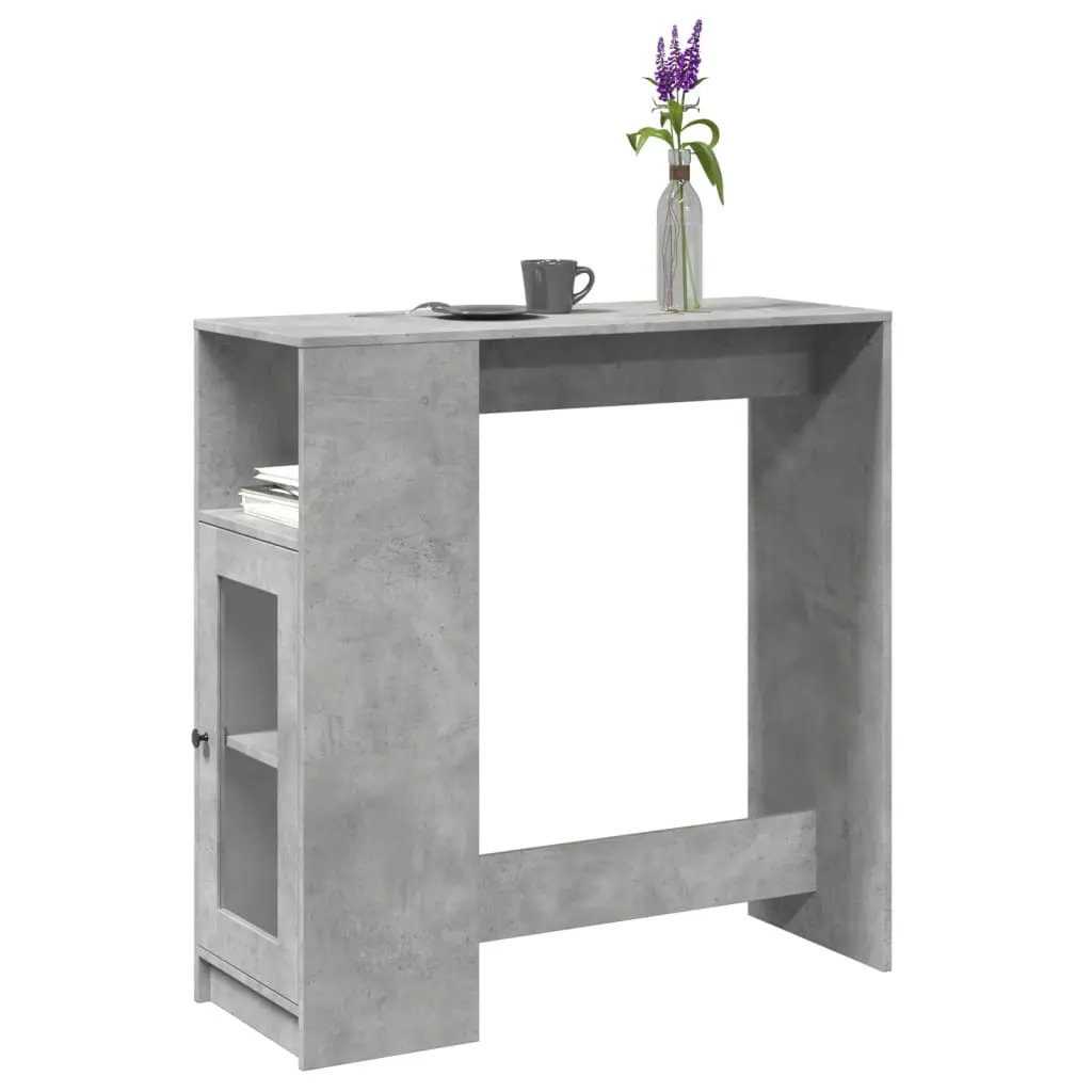 Tavolo Bar con Rastrelliera Grigio 101x40x103,5 cm Multistrato