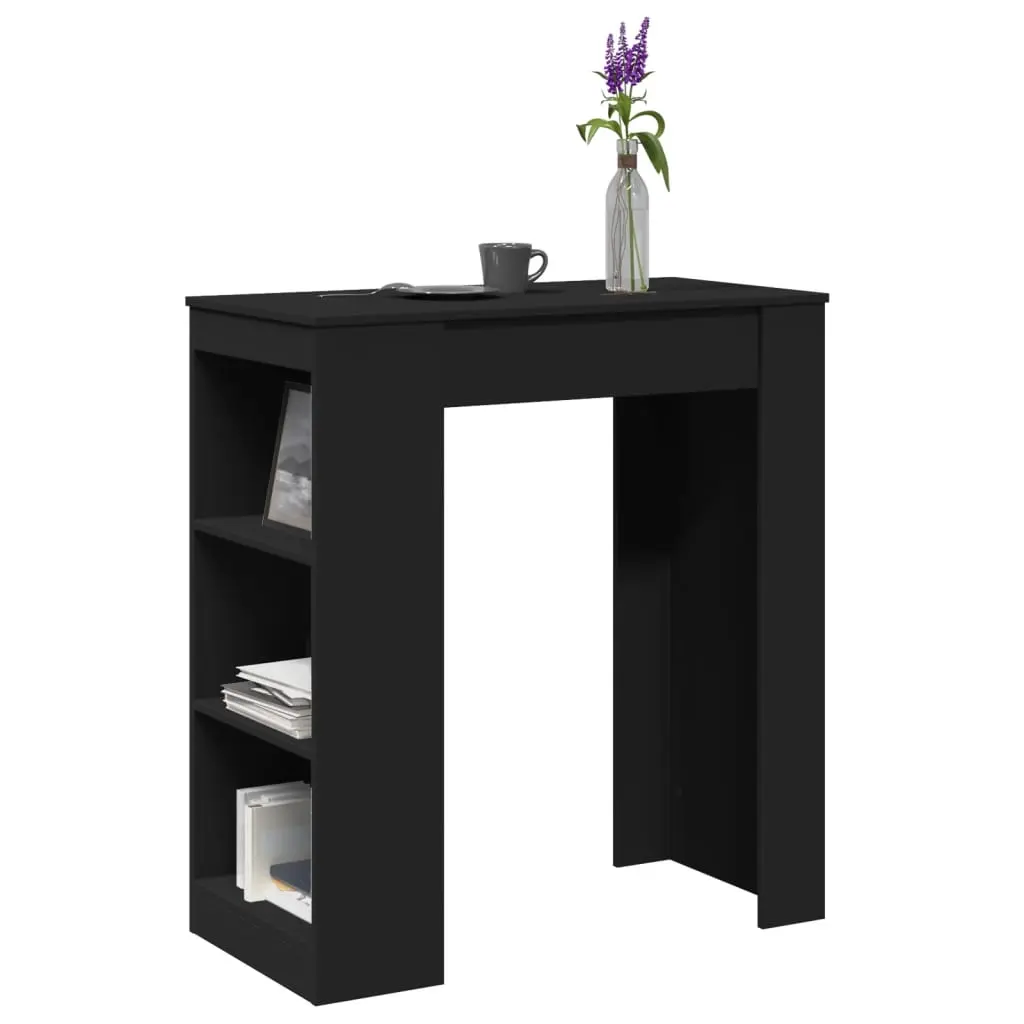 Tavolo Bar con Rastrelliera Nero 95x47x103,5 cm Multistrato