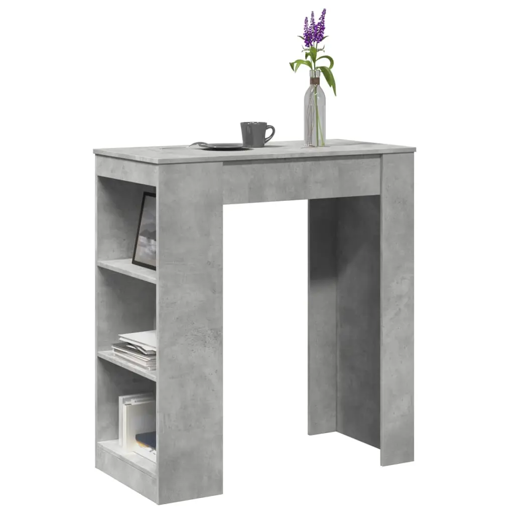 Tavolo Bar con Rastrelliera Grigio 95x47x103,5 cm Multistrato