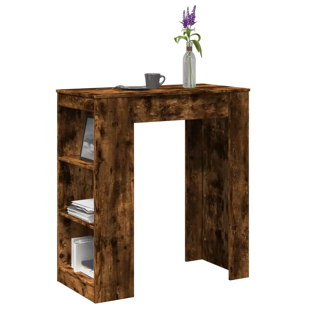 Tavolo Bar con Rastrelliera Rovere 95x47x103,5 cm Multistrato