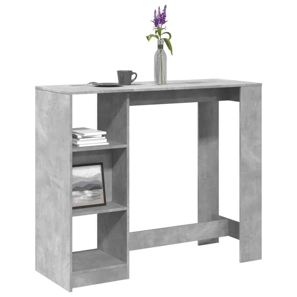 Tavolo Bar Ripiano Grigio Cemento 124x46x103,5 cm Multistrato