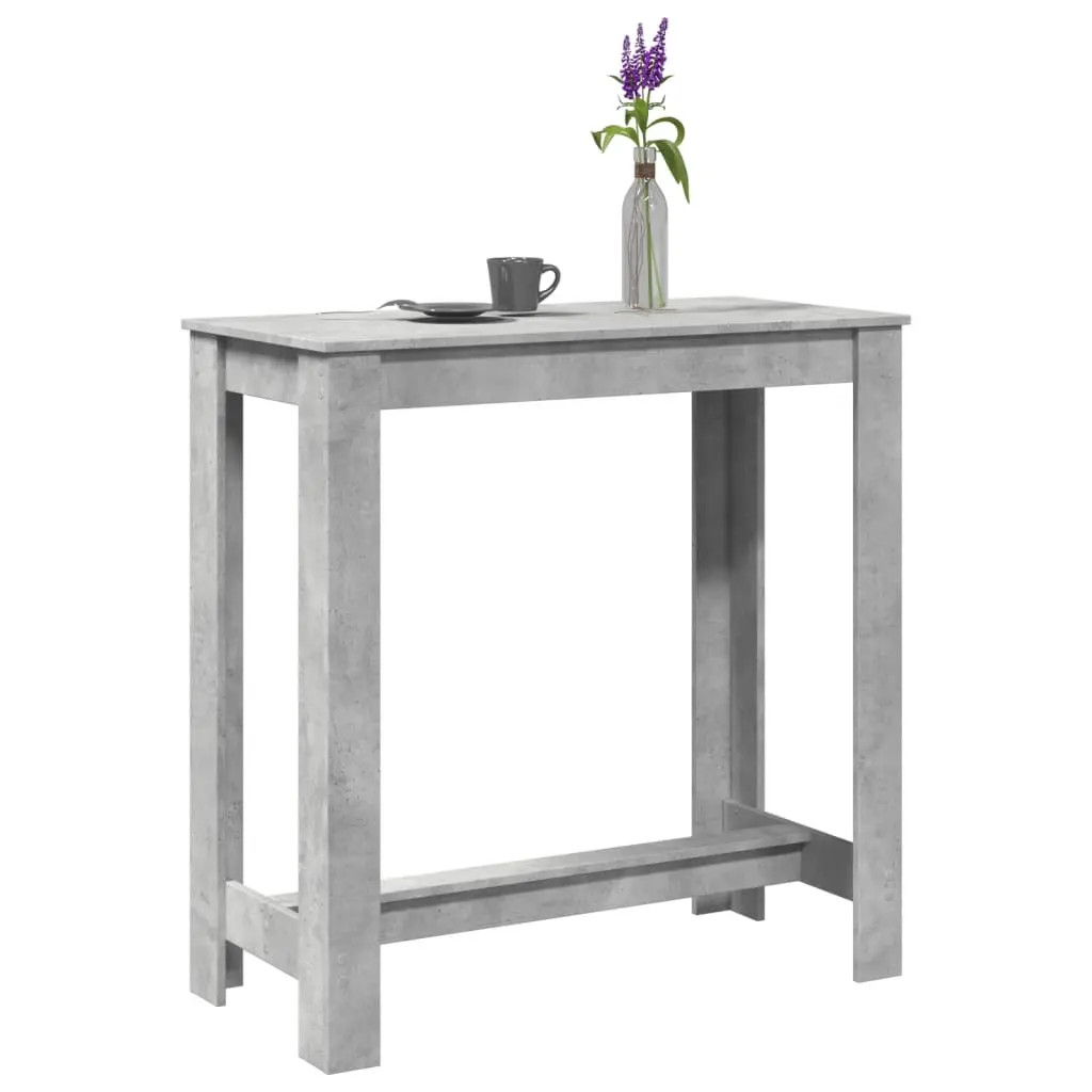 Tavolo da Bar Grigio Cemento 102x50x103,5 cm Legno Multistrato