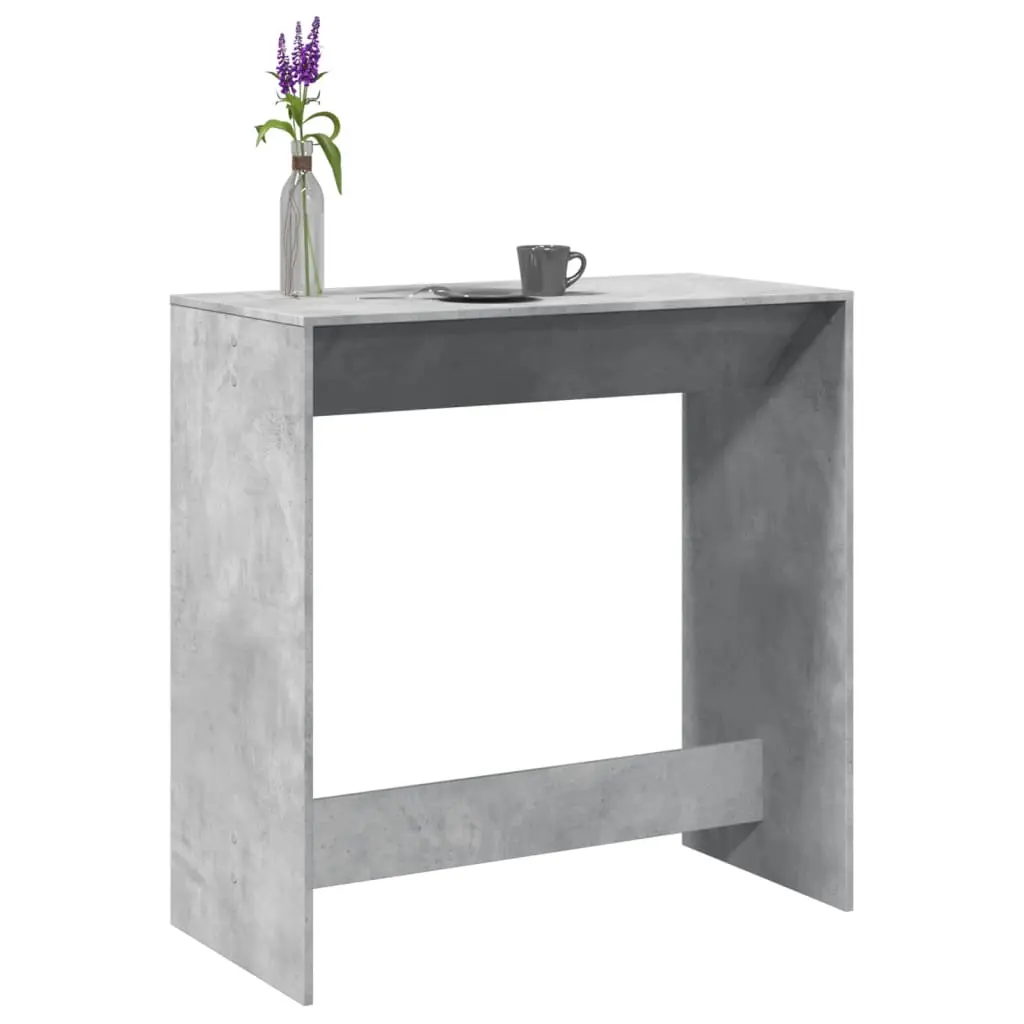 Tavolo da Bar Grigio Cemento 102x50x103,5 cm Legno Multistrato