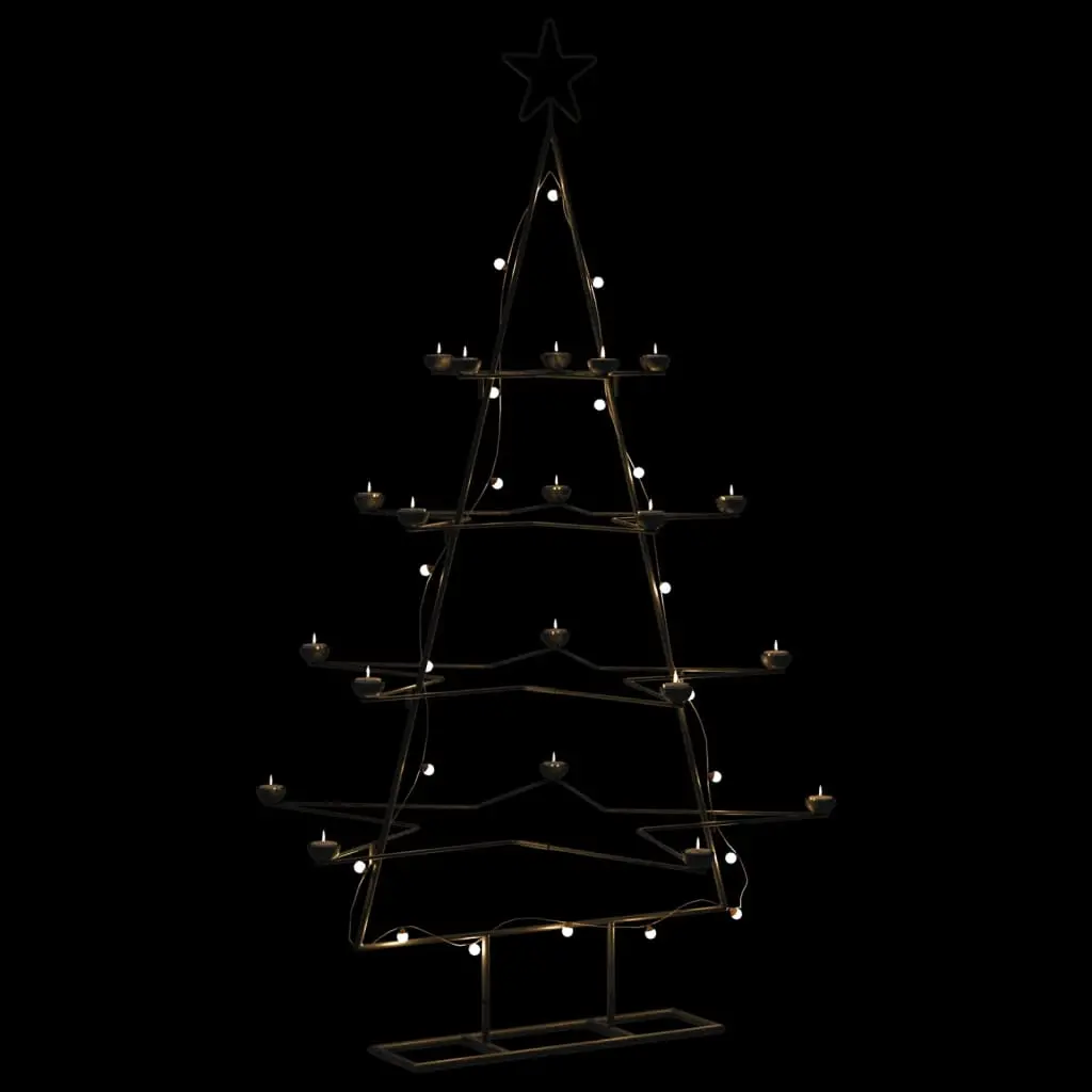 Albero di Natale Decorativo in Metallo Nero 140 cm