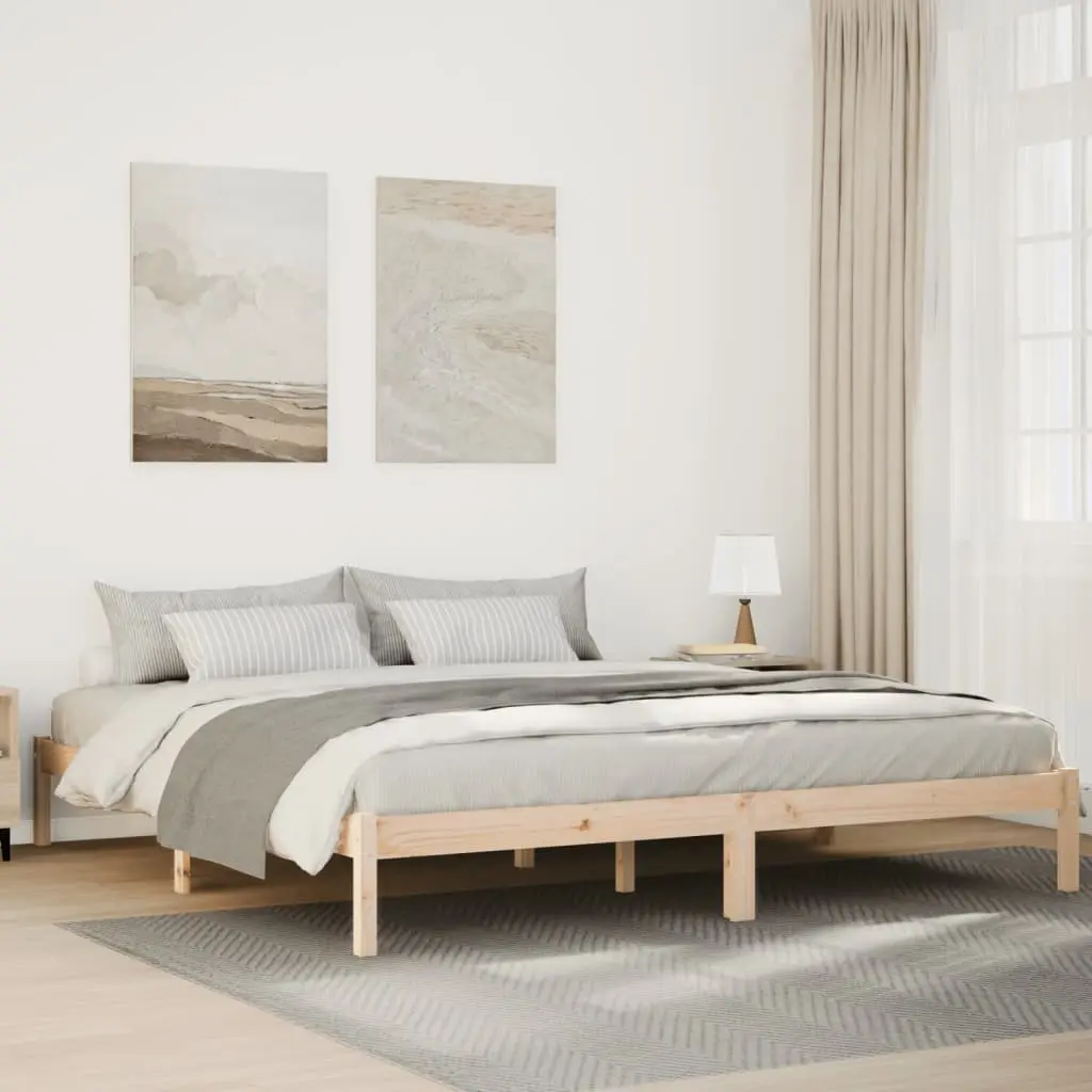 Letto Extra Lungo senza Materasso 180x220 cm in Legno di Pino