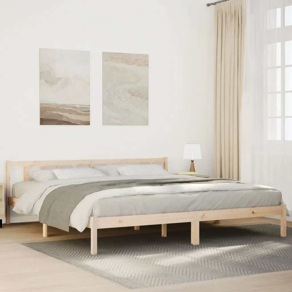 Letto Extra Lungo senza Materasso 180x220 cm in Legno di Pino