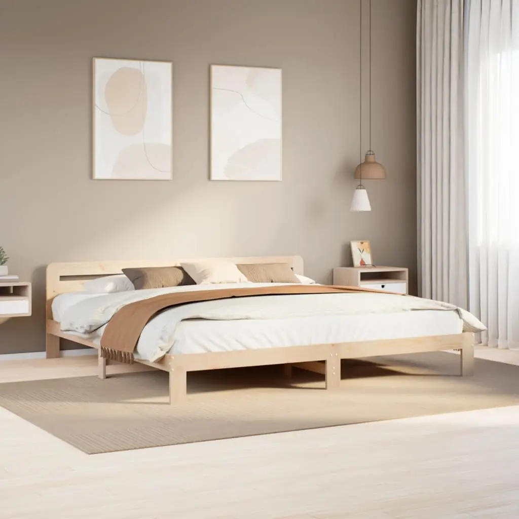 Letto senza Materasso 180x200 cm in Legno Massello di Pino