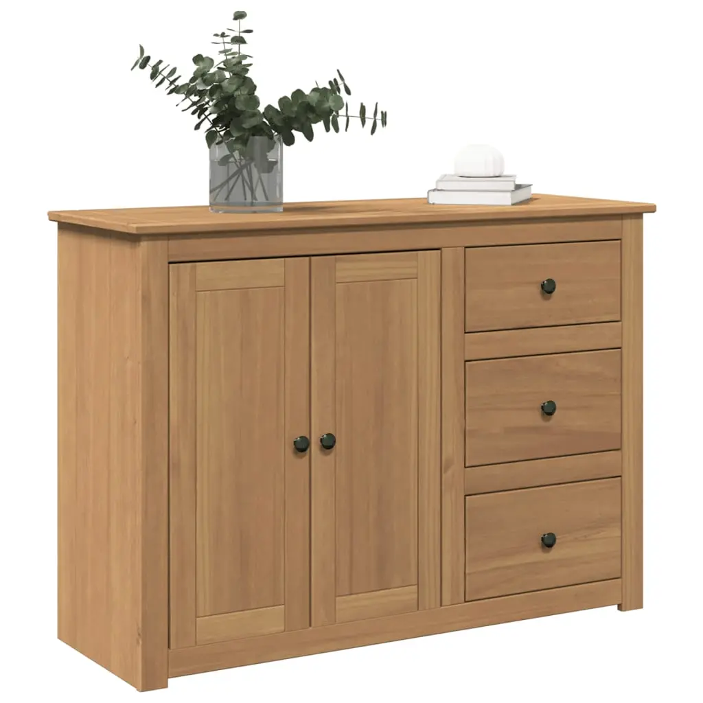 Credenza con Cassetti Panama 112x40x80cm Legno Massello di Pino