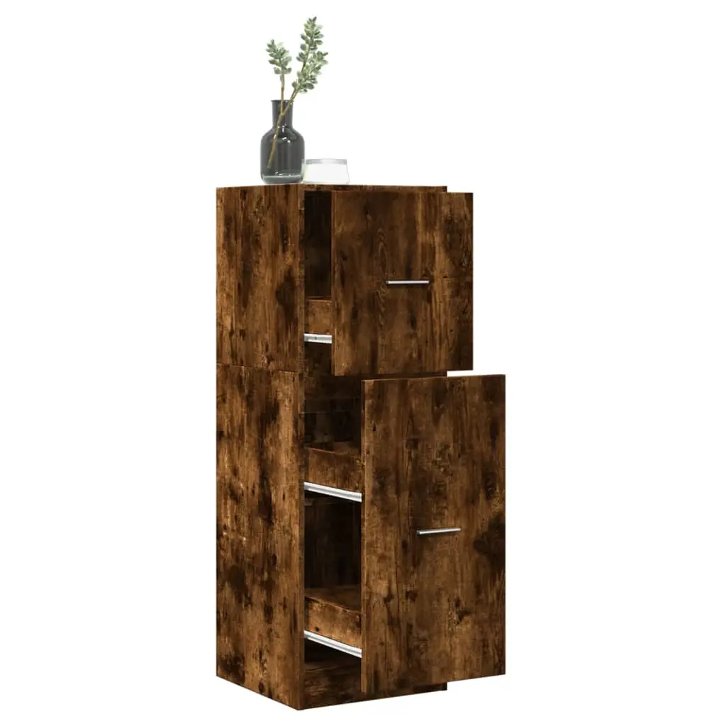 Armadietto da Farmacia Rovere Fumo 40x41x118 cm in Truciolato