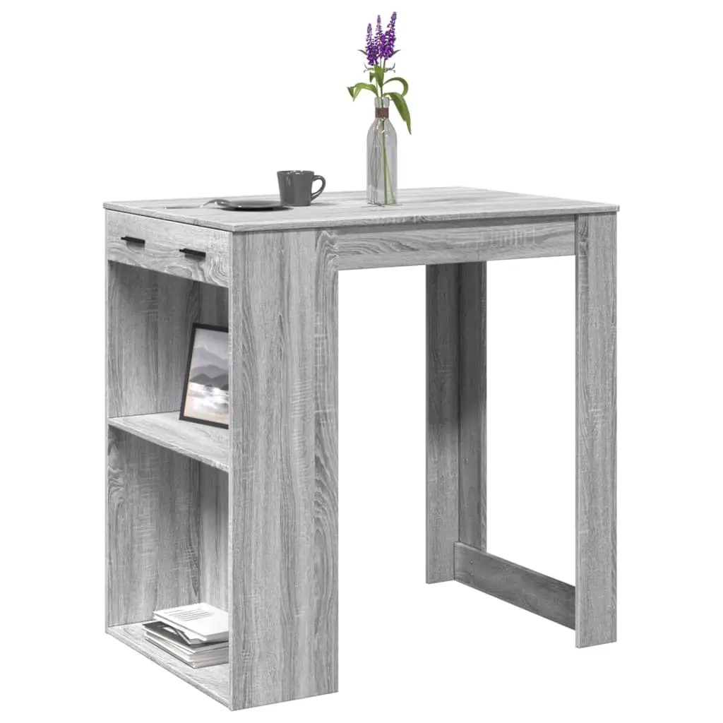 Tavolo da Bar Grigio Sonoma 102x70x103,5 cm in Truciolato