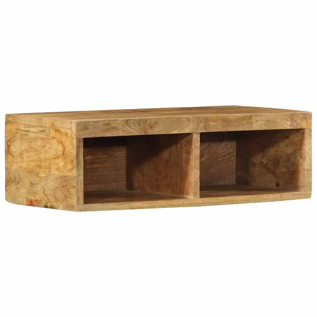 Mobile TV a Parete 60x30x19 cm Legno Grezzo Massello di Mango