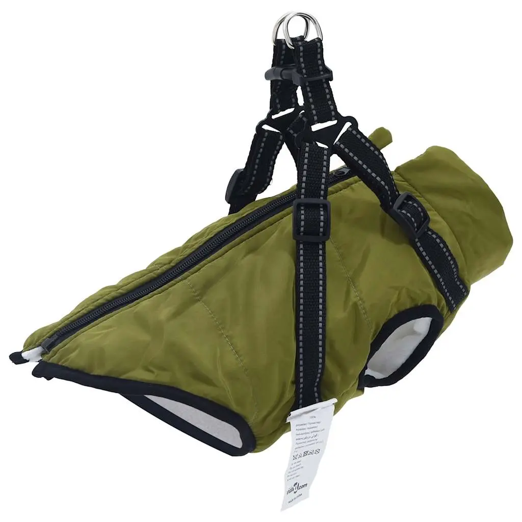 Cappotto Cani Imbracatura Impermeabile Riflettente Verde S