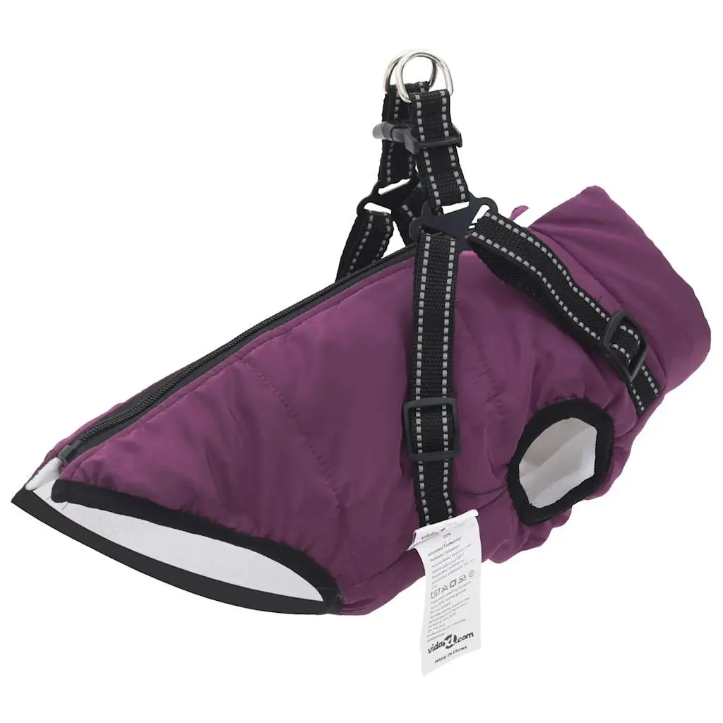 Cappotto Cani Imbracatura Impermeabile Riflettente Viola S