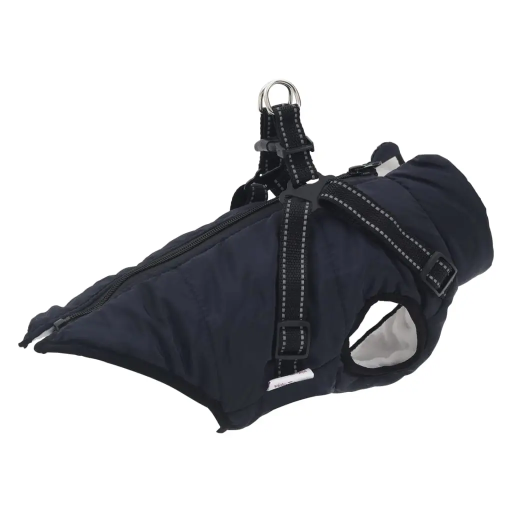 Cappotto Cani Imbracatura Impermeabile Riflettente Blu Navy S