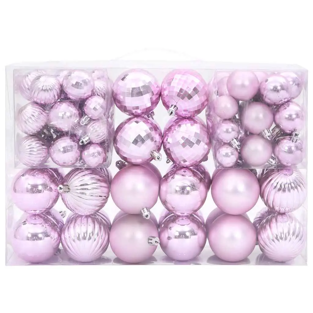 Palline di Natale 100 pz Rosa Ø3/4/6 cm