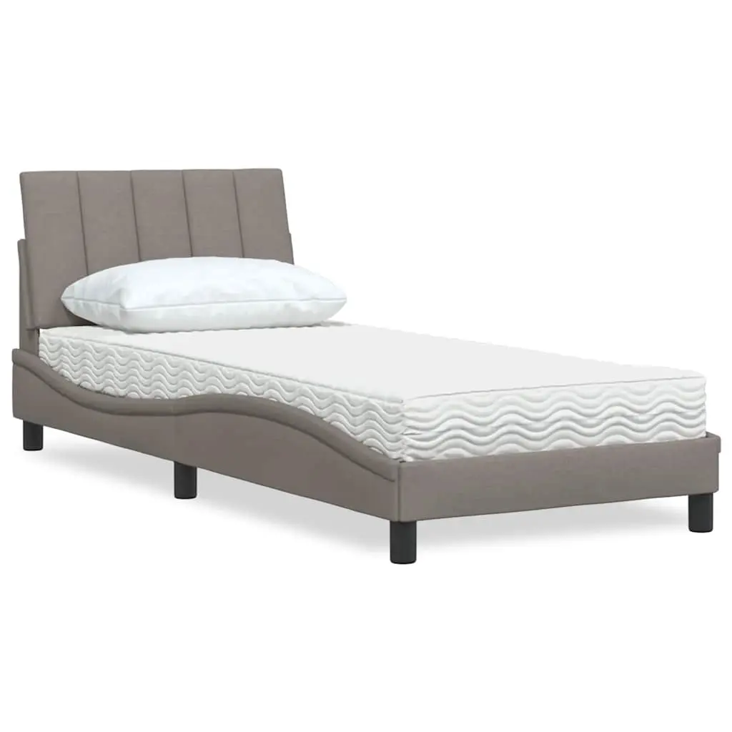 Letto con Materasso Tortora 80x200 cm in Tessuto