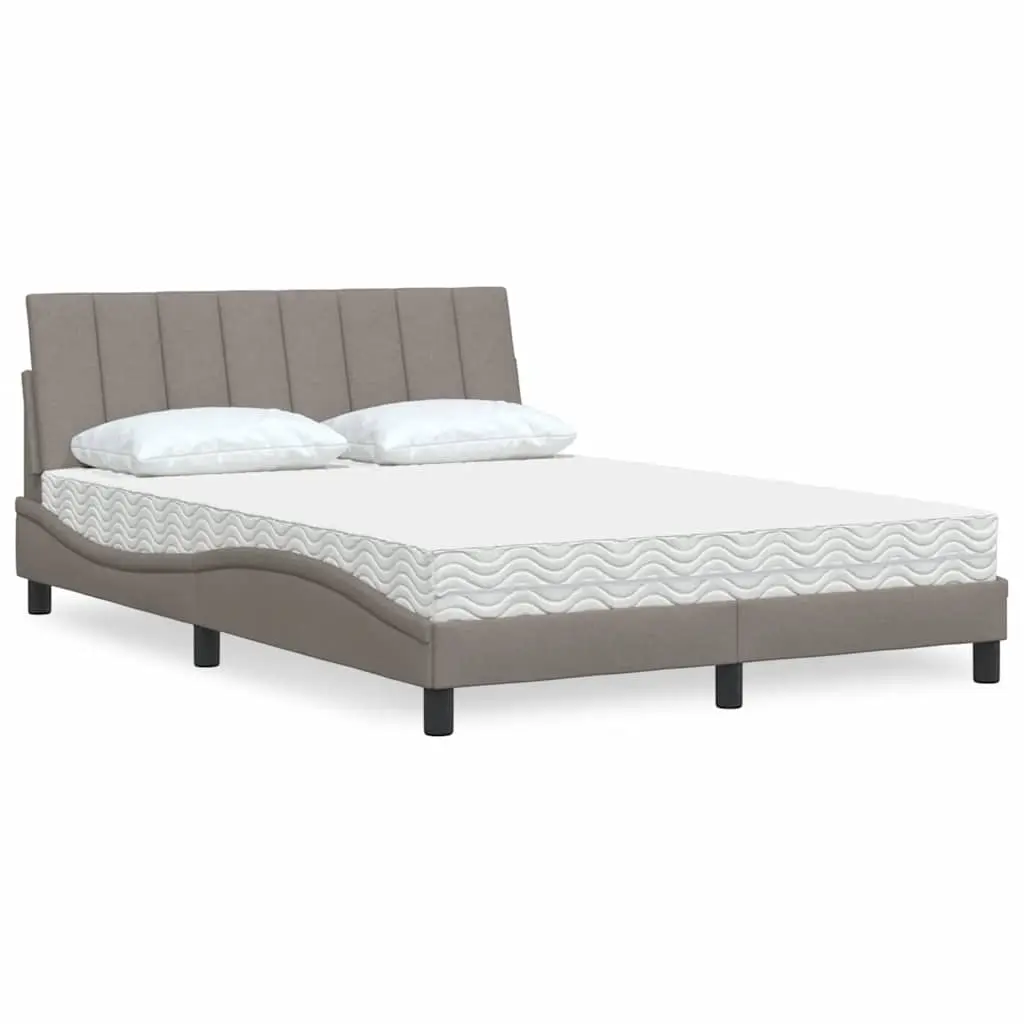 Letto con Materasso Tortora 120x200 cm in Tessuto