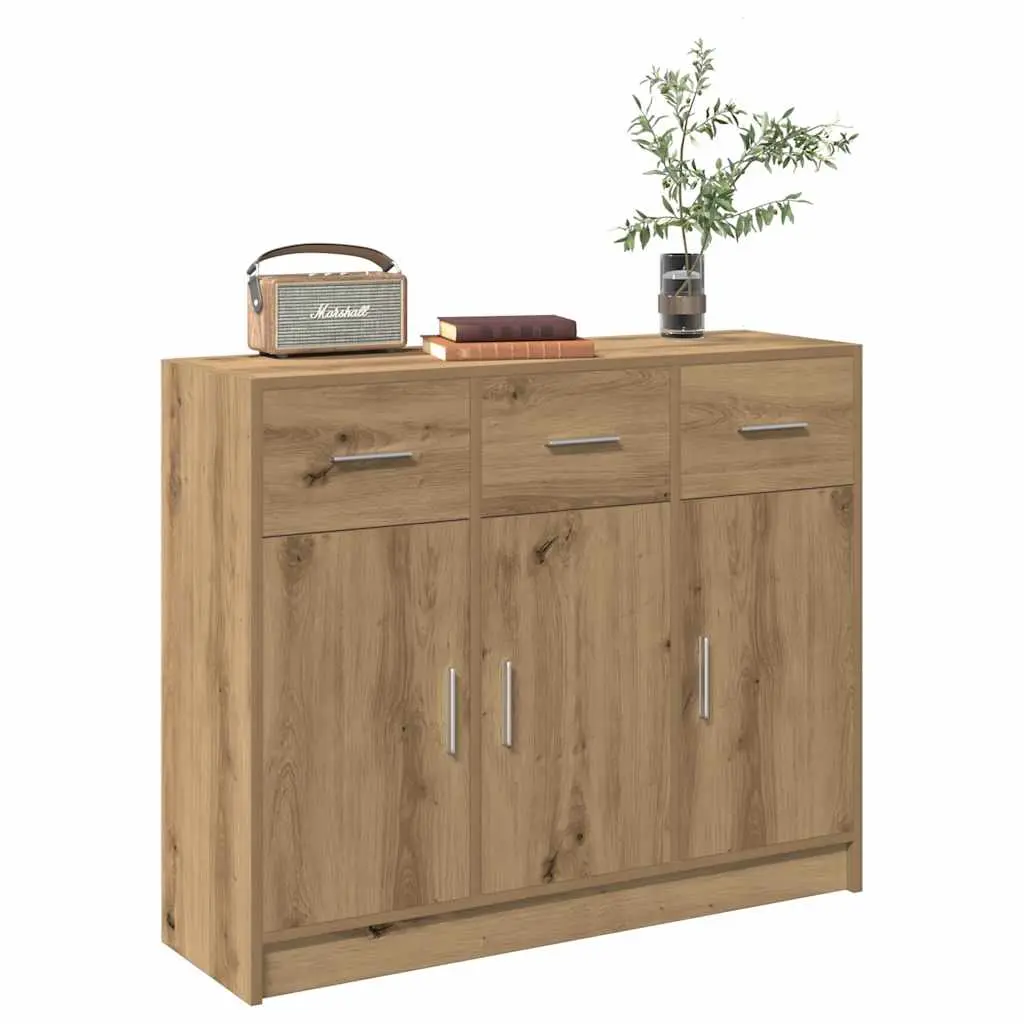 Credenza Rovere Artigianale 91x28x75 cm in Legno Multistrato