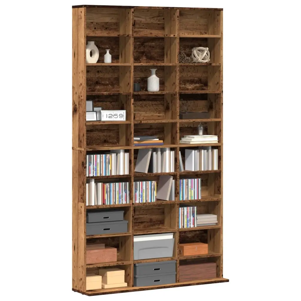 Mobile Porta CD Legno Antico 102x23x177,5 cm Legno Multistrato