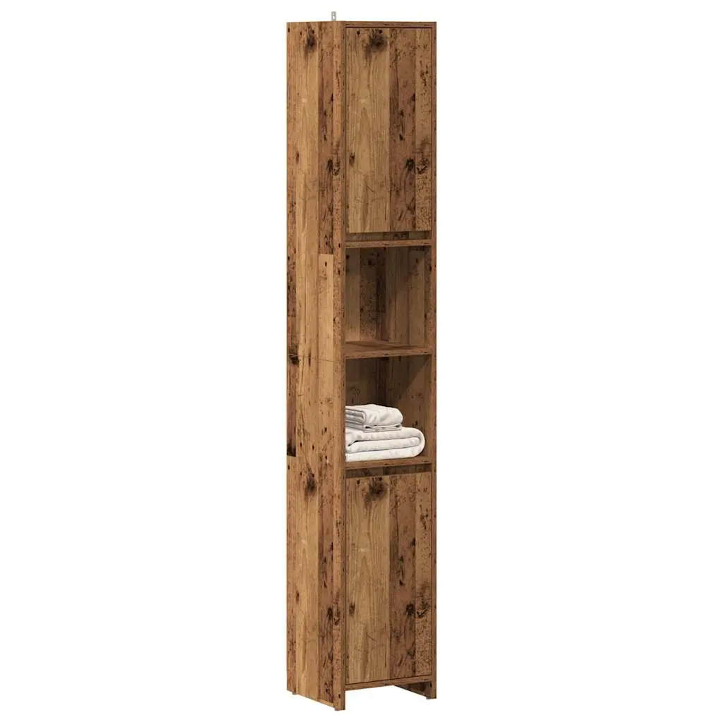 Mobile da Bagno Legno Antico 30x30x183,5 cm in Truciolato