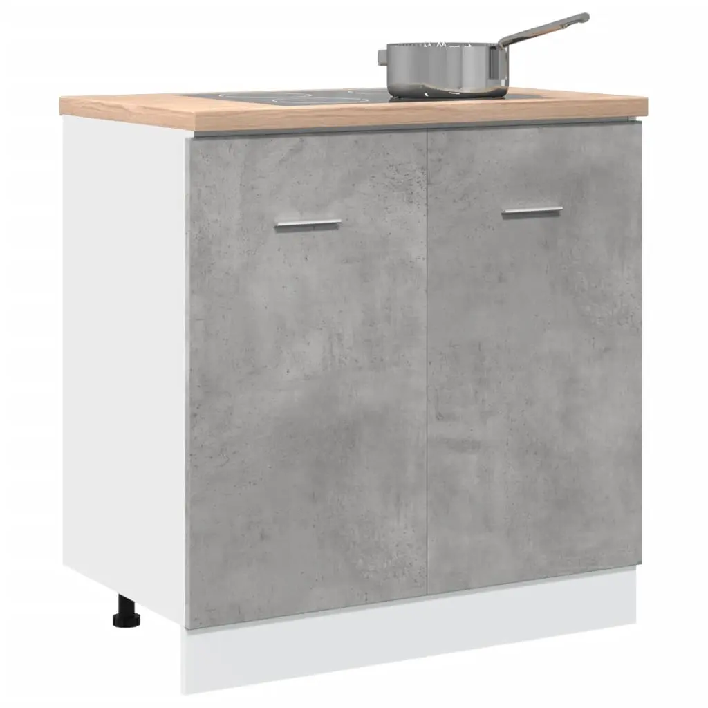 Armadio per Lavabo Grigio Cemento 80x46x81,5 cm in Multistrato