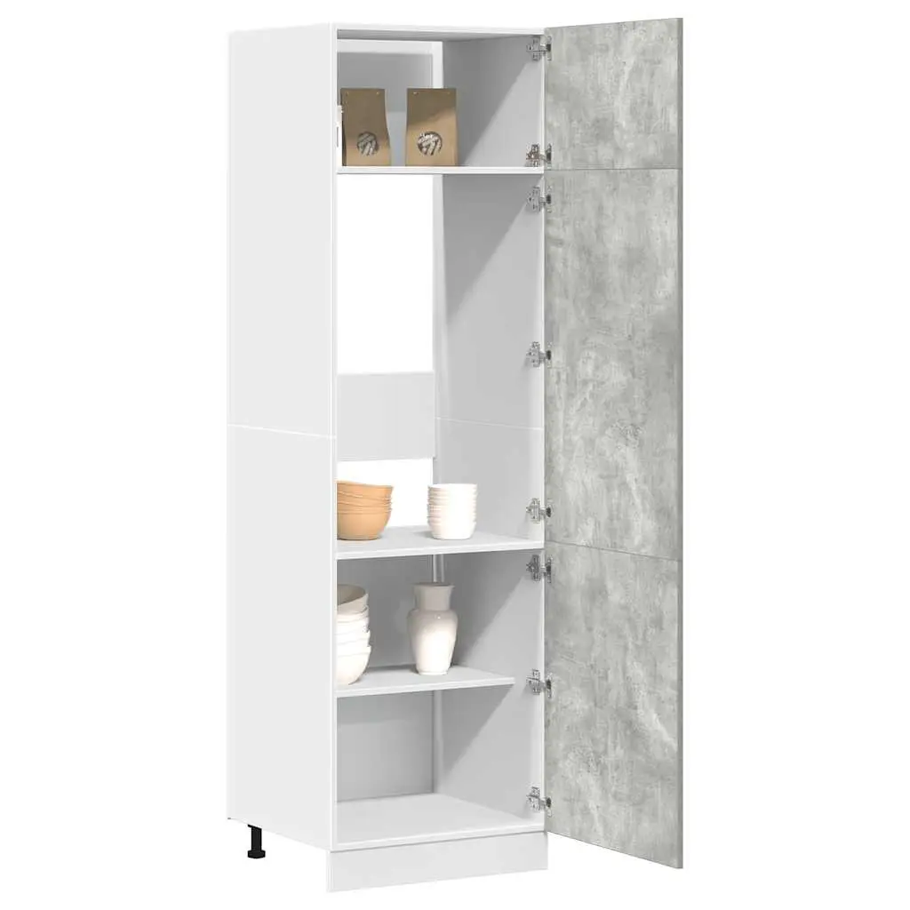 Mobile per Frigo Grigio Cemento 60x57x207 cm Legno Multistrato