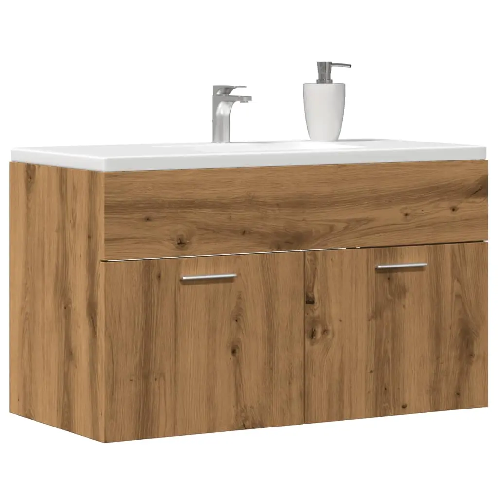 Mobile Lavabo Bagno Artigianale 80x38,5x46 cm Legno Multistrato