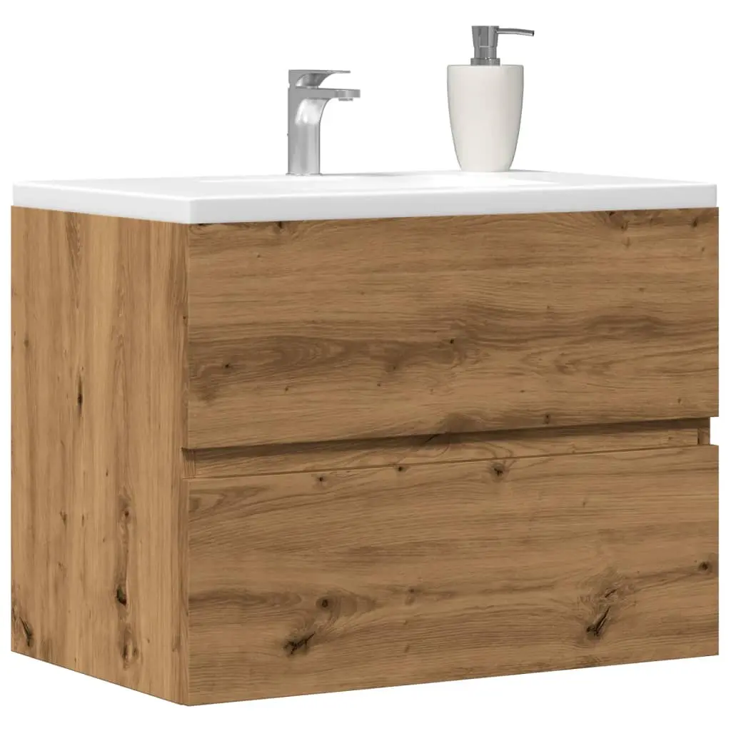 Mobiletto da Bagno Rovere Artigianale 60x38,5x45 cm Truciolato