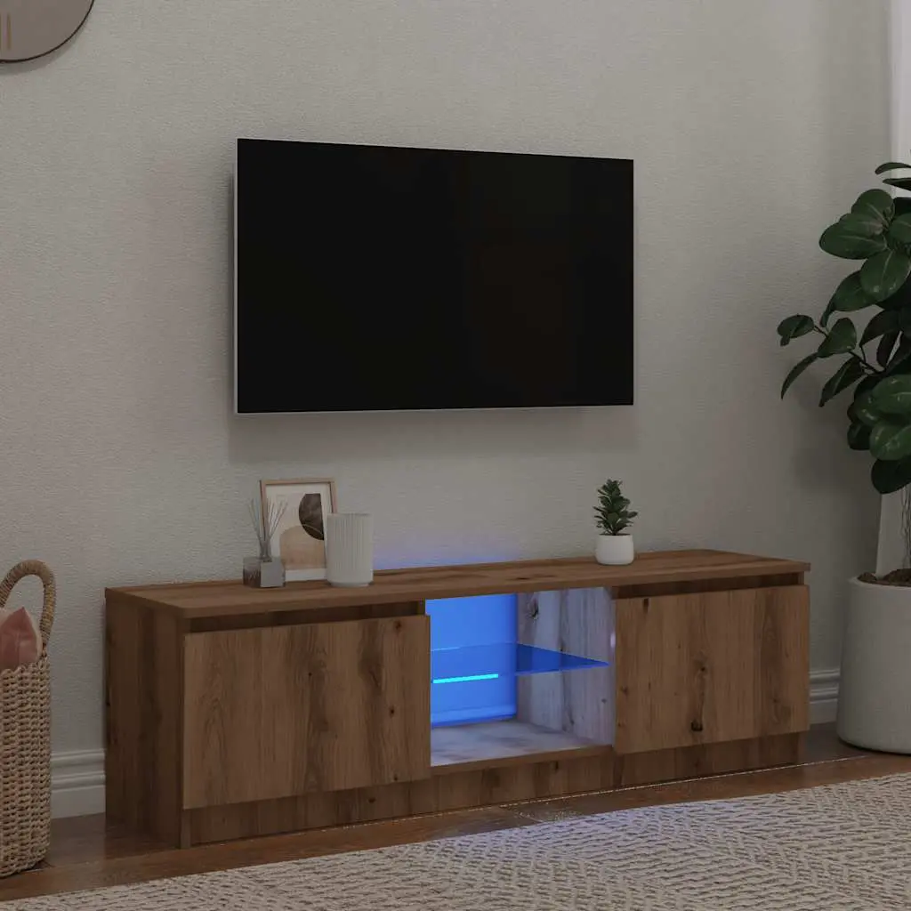 Mobile Porta TV con LED Artigianale 120x30x36 cm Multistrato