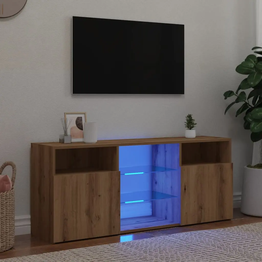 Mobile Porta TV con LED Artigianale 120x30x50 cm Multistrato