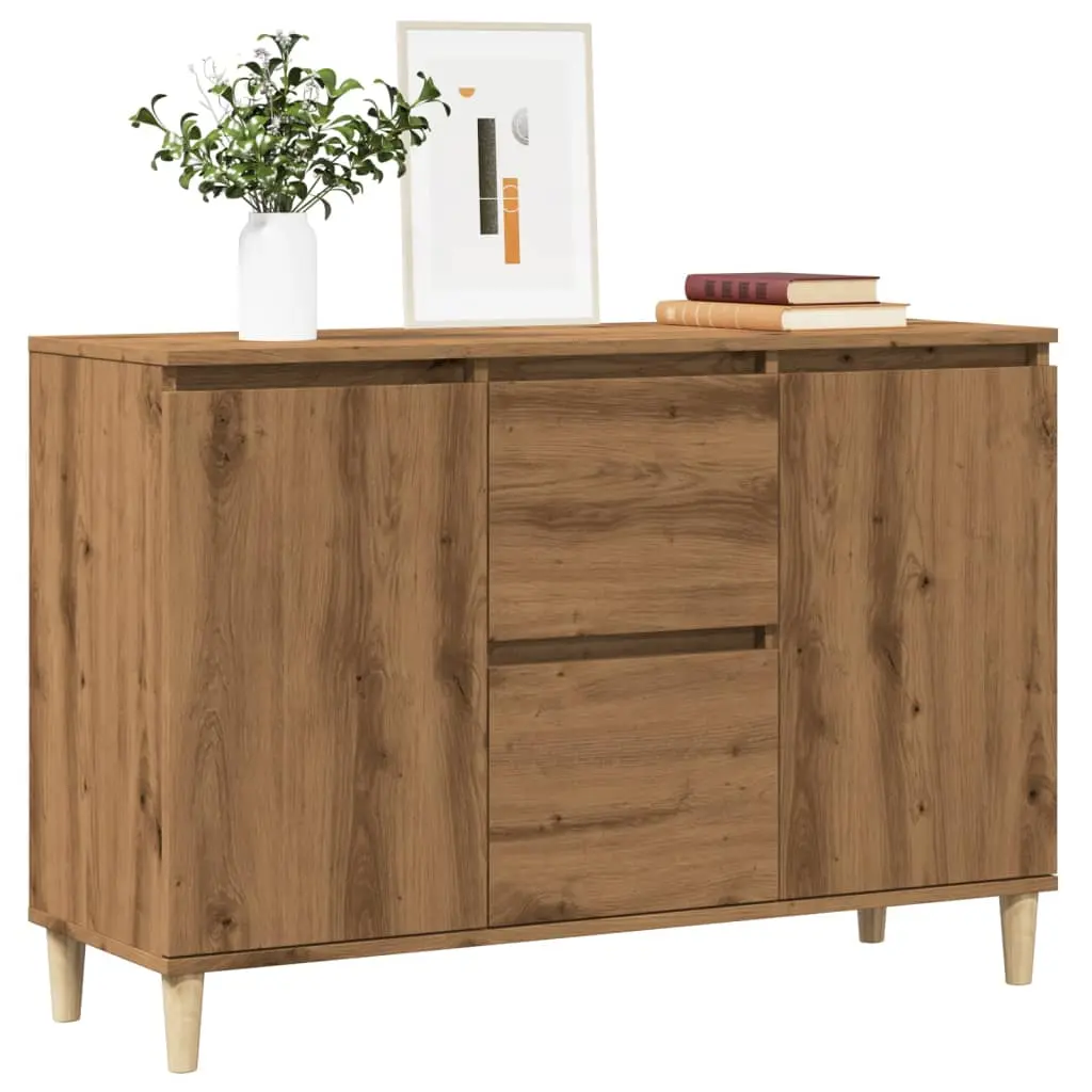 Credenza Rovere Artigianale 102x35x70 cm in Legno Multistrato