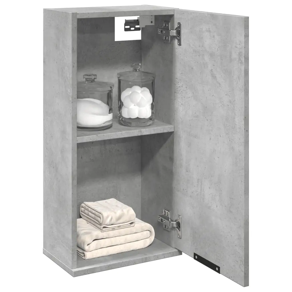 Mobile da Bagno a Parete Grigio Cemento 32x20x67 cm