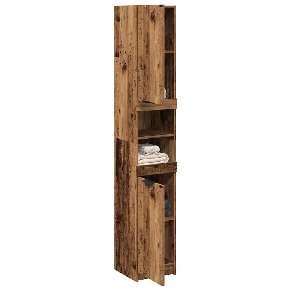 Armadietto Bagno Legno Antico 32x34x188,5 cm Legno Multistrato