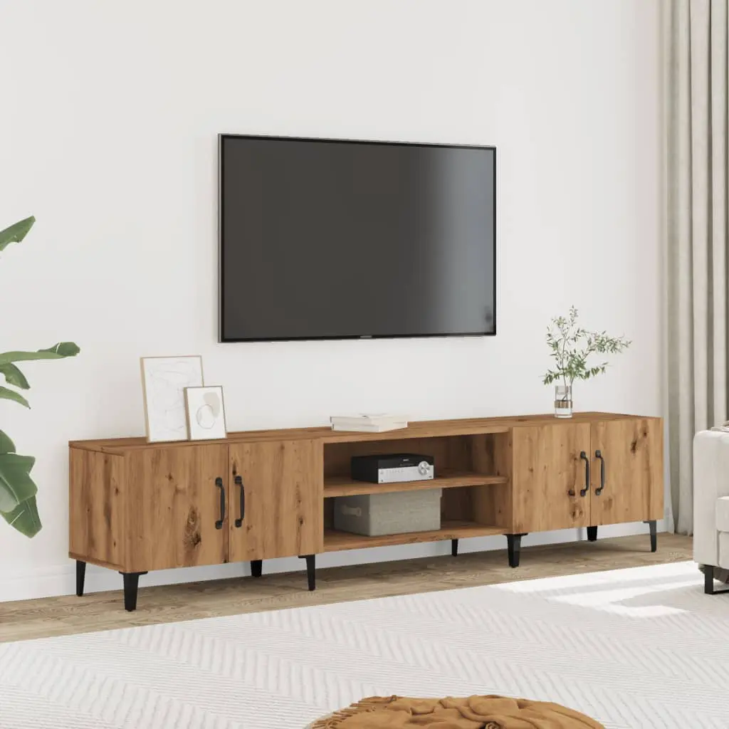 Mobile TV Rovere Artigianale 180x31,5x40cm in Legno Multistrato