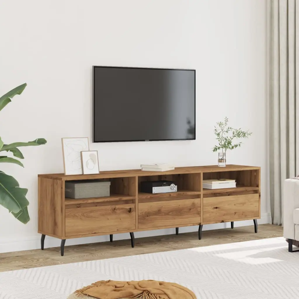 Mobile Porta TV Rovere Artigianale 150x30x44,5 cm Multistrato