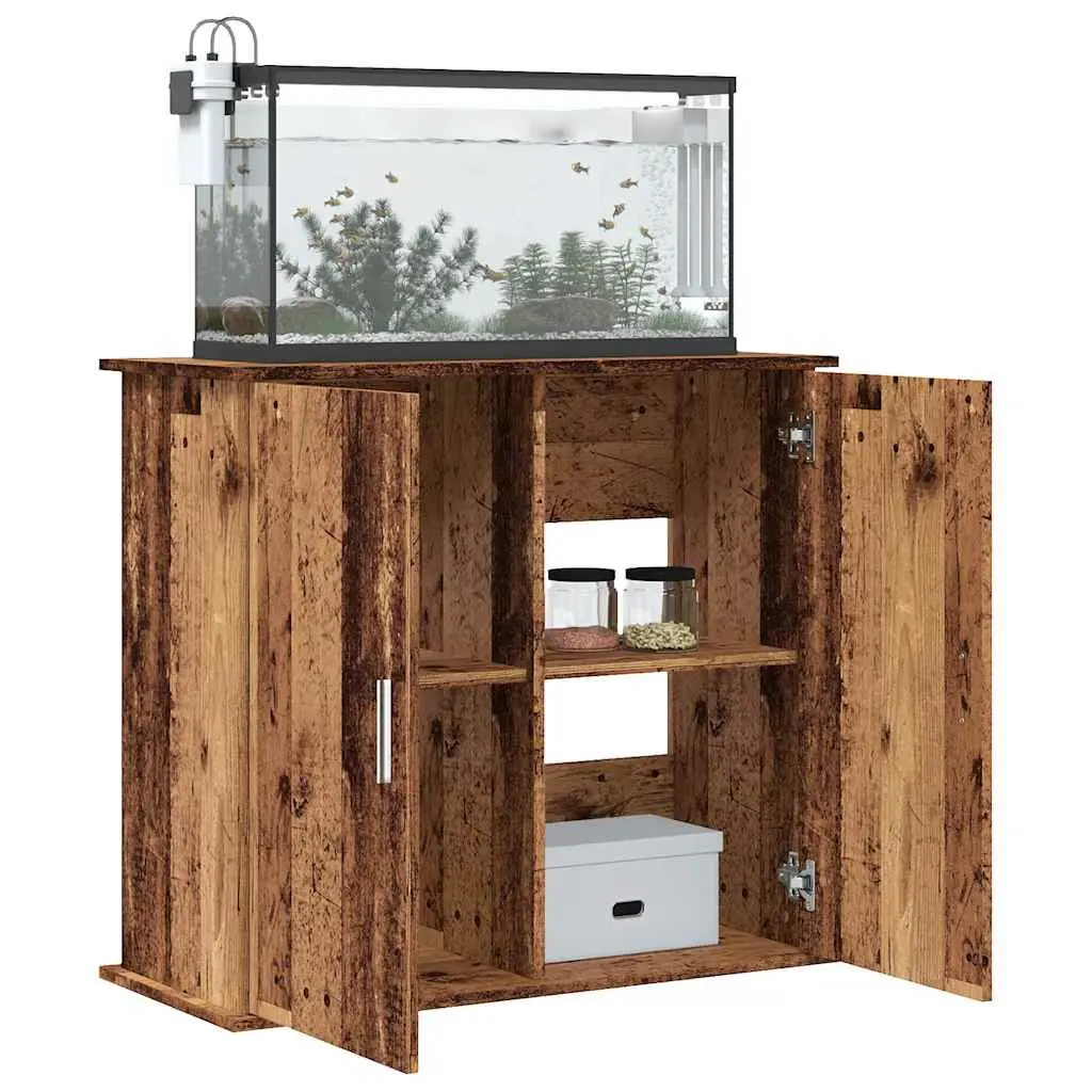 Supporto Acquario 81x36x73 cm in Legno Multistrato Legno Antico