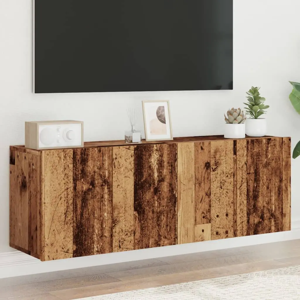 Mobili TV a Parete 2pz Legno Antico 60x30x41 cm